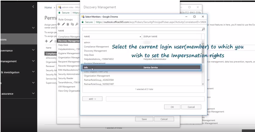 How to Apply Impersonation for Office 365