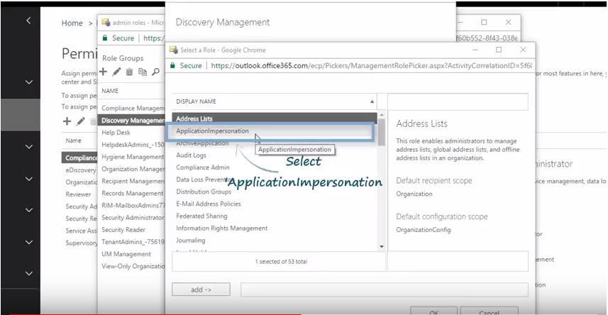 How to Apply Impersonation for Office 365